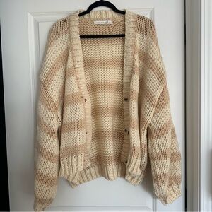 Cozy Striped Knit Cardigan Sweater